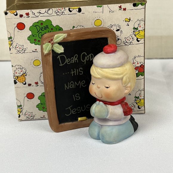 Enesco Figure Dear GOD Kids His Name Is JESUS Vintage 1982 - Picture 2 of 14